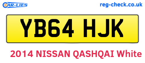YB64HJK are the vehicle registration plates.