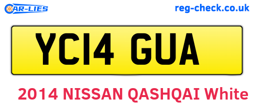 YC14GUA are the vehicle registration plates.