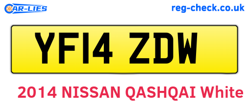 YF14ZDW are the vehicle registration plates.