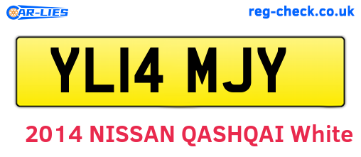 YL14MJY are the vehicle registration plates.