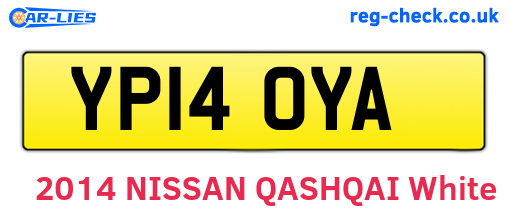 YP14OYA are the vehicle registration plates.