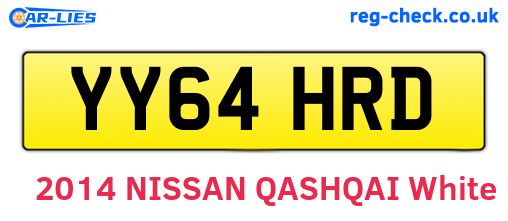 YY64HRD are the vehicle registration plates.