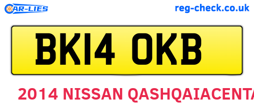 BK14OKB are the vehicle registration plates.