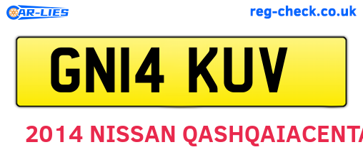 GN14KUV are the vehicle registration plates.