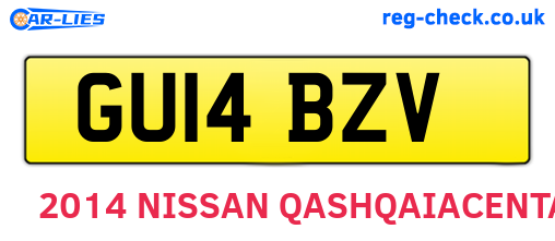 GU14BZV are the vehicle registration plates.