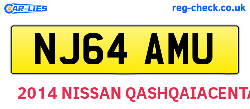 NJ64AMU are the vehicle registration plates.