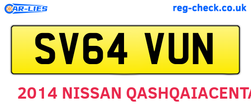 SV64VUN are the vehicle registration plates.