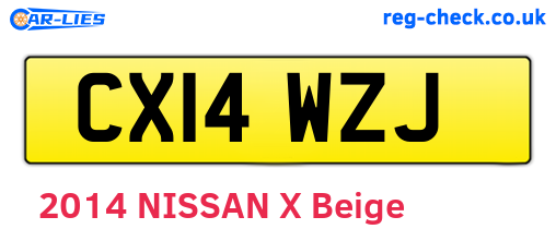 CX14WZJ are the vehicle registration plates.