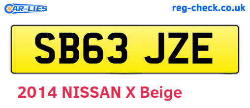 SB63JZE are the vehicle registration plates.