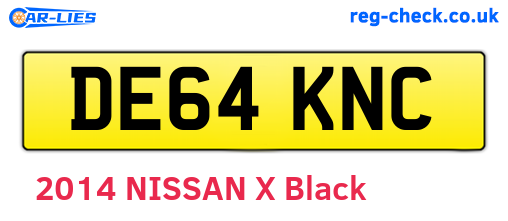DE64KNC are the vehicle registration plates.