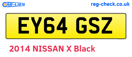 EY64GSZ are the vehicle registration plates.