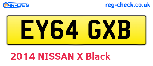 EY64GXB are the vehicle registration plates.