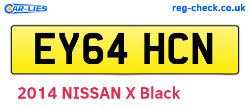 EY64HCN are the vehicle registration plates.