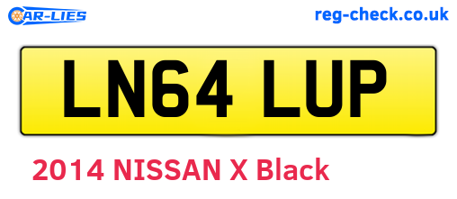 LN64LUP are the vehicle registration plates.