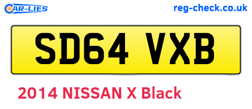 SD64VXB are the vehicle registration plates.