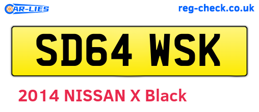 SD64WSK are the vehicle registration plates.