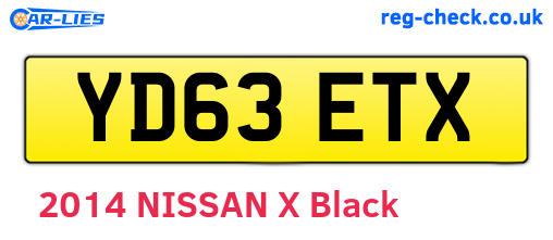 YD63ETX are the vehicle registration plates.