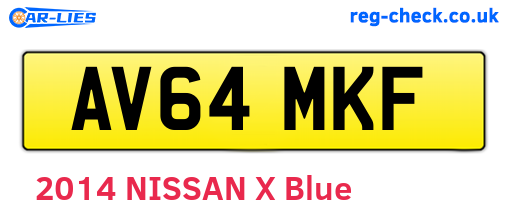 AV64MKF are the vehicle registration plates.