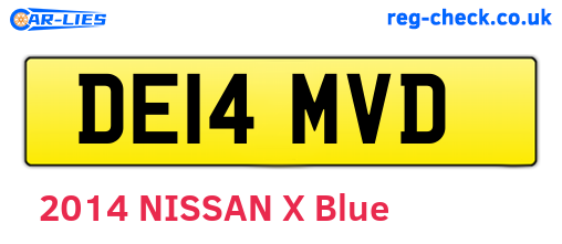 DE14MVD are the vehicle registration plates.