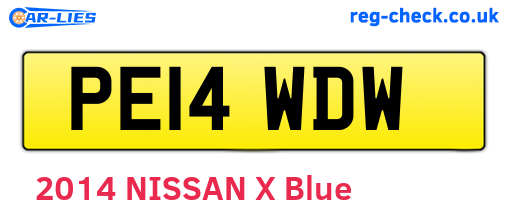PE14WDW are the vehicle registration plates.