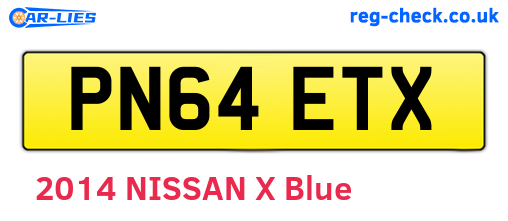 PN64ETX are the vehicle registration plates.