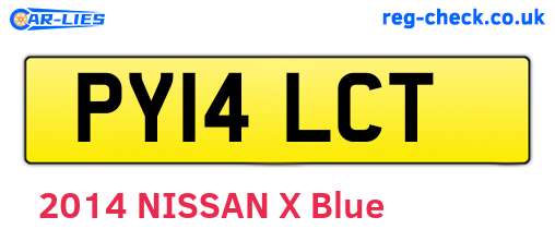 PY14LCT are the vehicle registration plates.