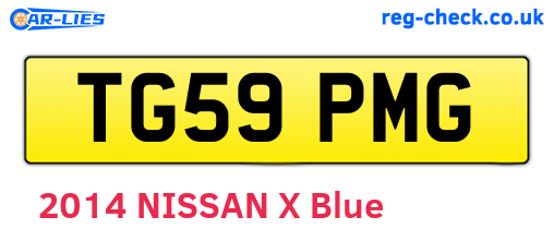 TG59PMG are the vehicle registration plates.