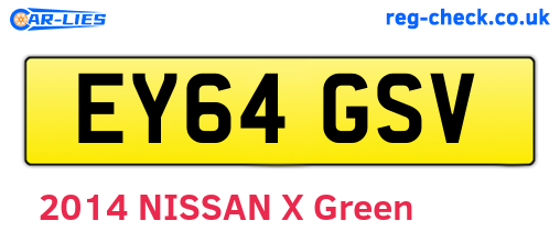 EY64GSV are the vehicle registration plates.