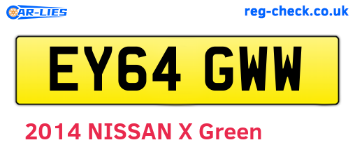 EY64GWW are the vehicle registration plates.