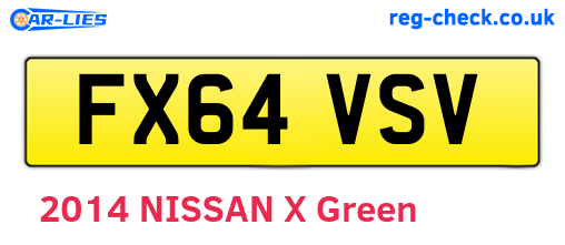 FX64VSV are the vehicle registration plates.