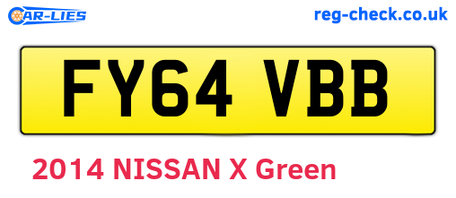 FY64VBB are the vehicle registration plates.