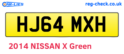 HJ64MXH are the vehicle registration plates.
