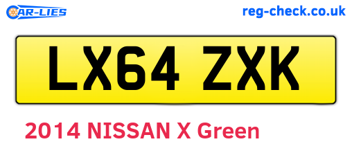 LX64ZXK are the vehicle registration plates.