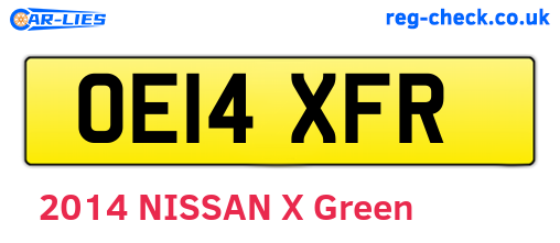 OE14XFR are the vehicle registration plates.