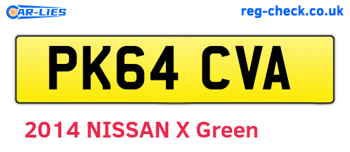PK64CVA are the vehicle registration plates.