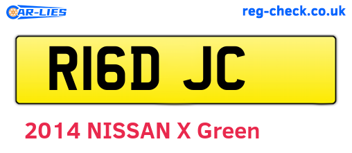R16DJC are the vehicle registration plates.