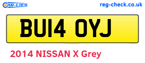 BU14OYJ are the vehicle registration plates.