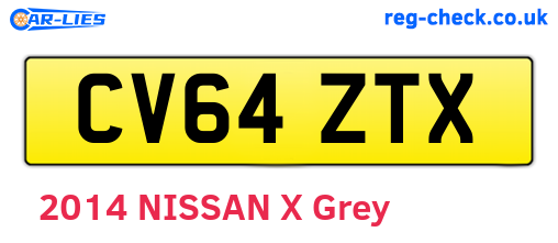 CV64ZTX are the vehicle registration plates.
