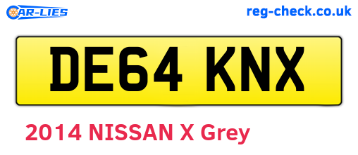 DE64KNX are the vehicle registration plates.