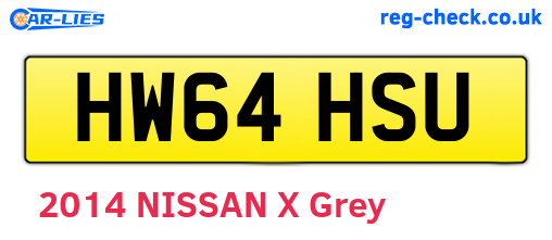 HW64HSU are the vehicle registration plates.