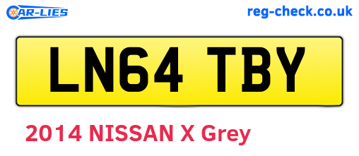 LN64TBY are the vehicle registration plates.