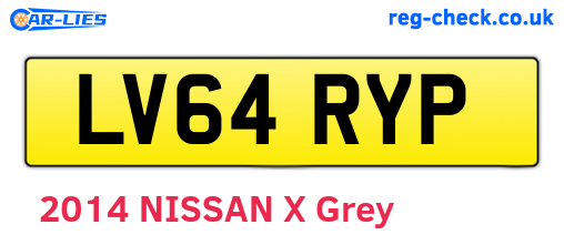 LV64RYP are the vehicle registration plates.