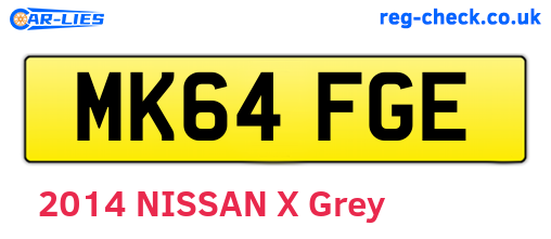 MK64FGE are the vehicle registration plates.