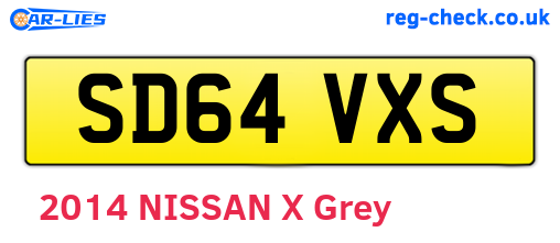 SD64VXS are the vehicle registration plates.