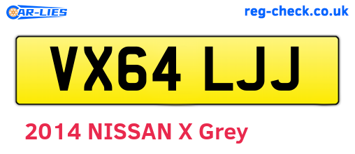 VX64LJJ are the vehicle registration plates.