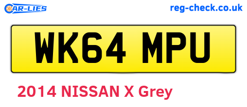 WK64MPU are the vehicle registration plates.