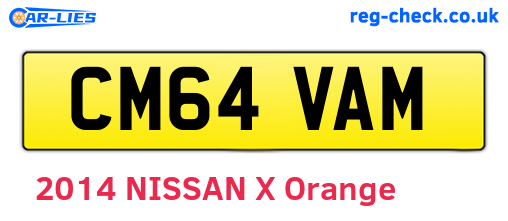 CM64VAM are the vehicle registration plates.