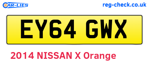 EY64GWX are the vehicle registration plates.