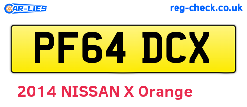 PF64DCX are the vehicle registration plates.