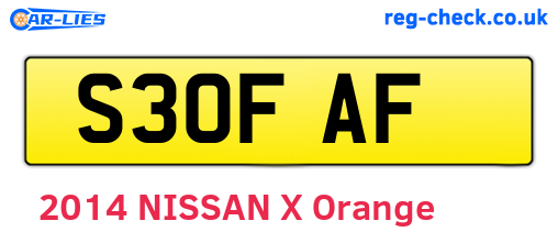 S30FAF are the vehicle registration plates.